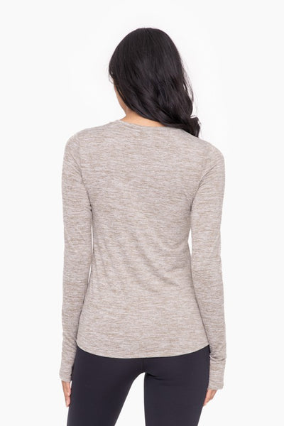 MONO B Active Long Sleeve Pullover with Thumb Holes