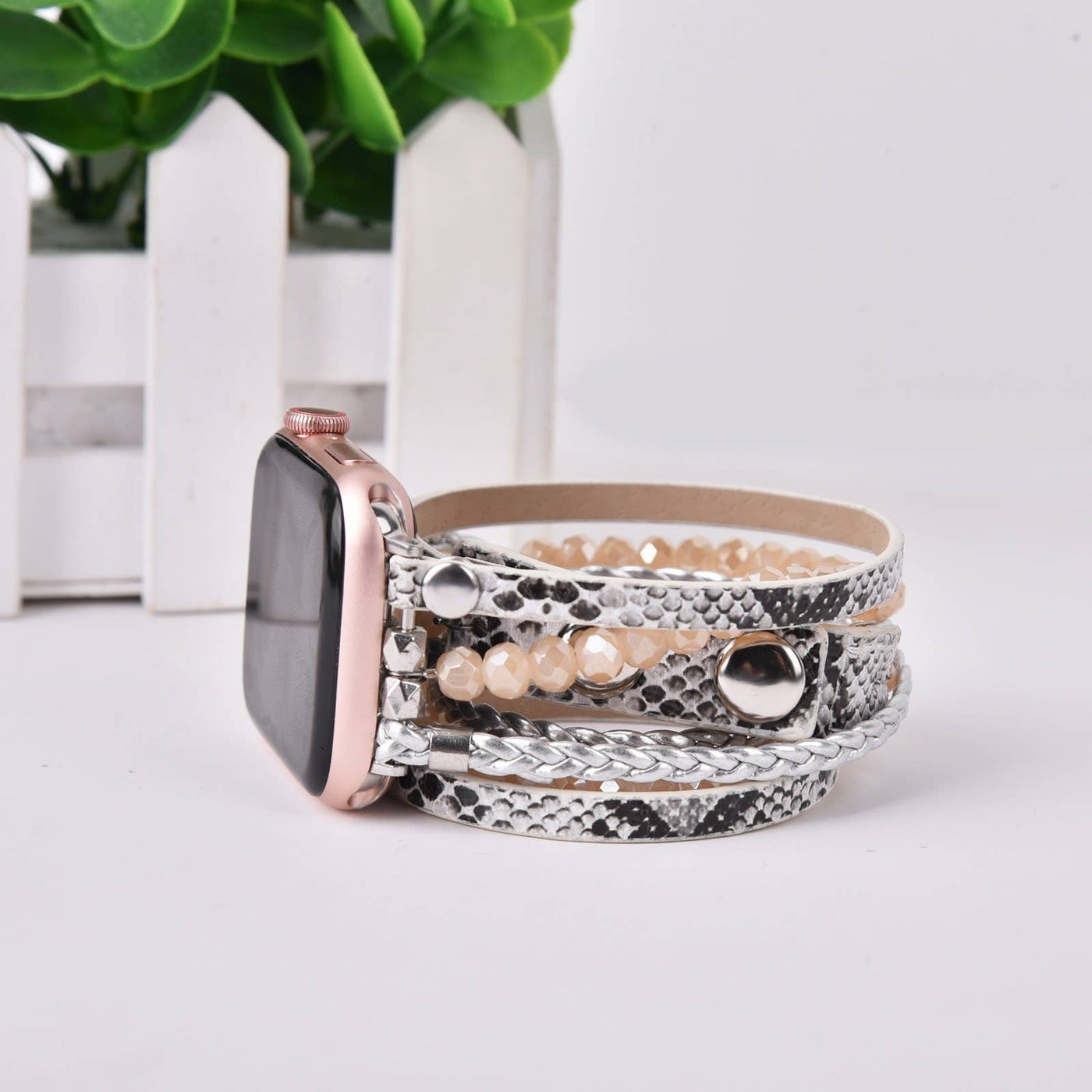 Braided Leather Band Apple Watch Wrap