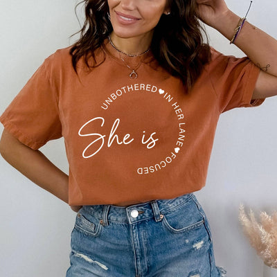 She Is Unbothered Tee- Bella Canvas
