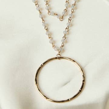 Malia Beaded Ring 22" Pendant Necklace