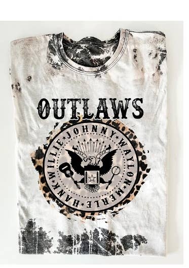 Outlaws acid washed graphic tee