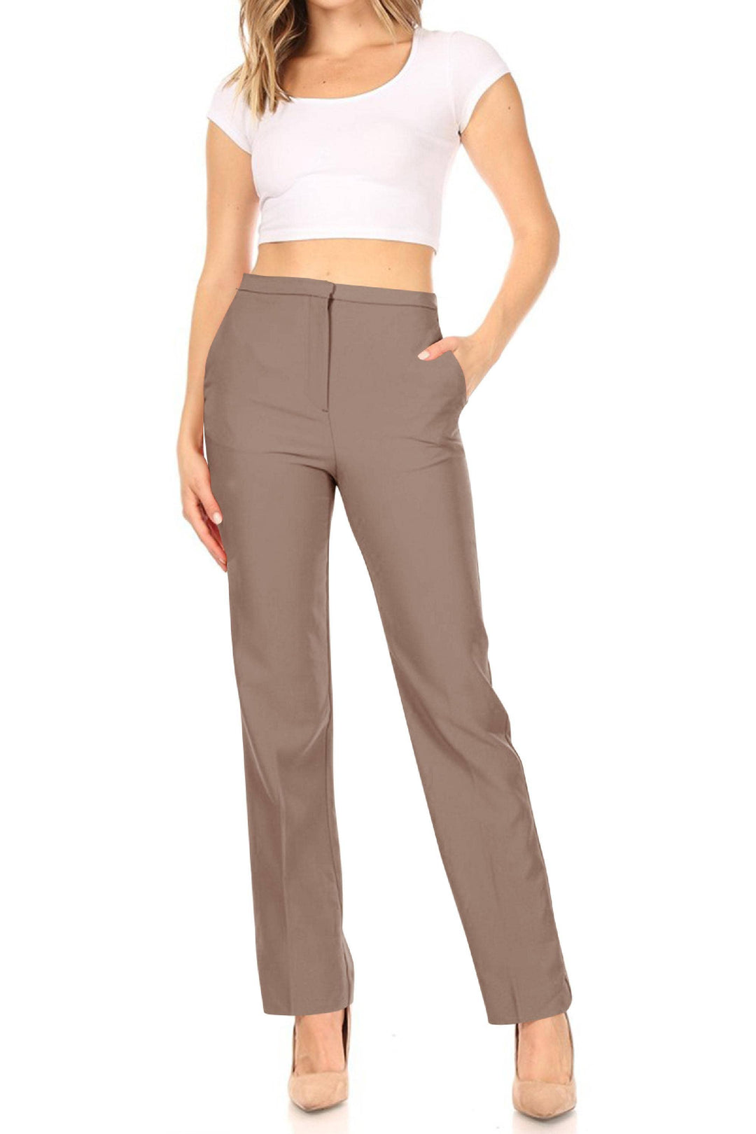 Women's Straight Woven Dress Pants