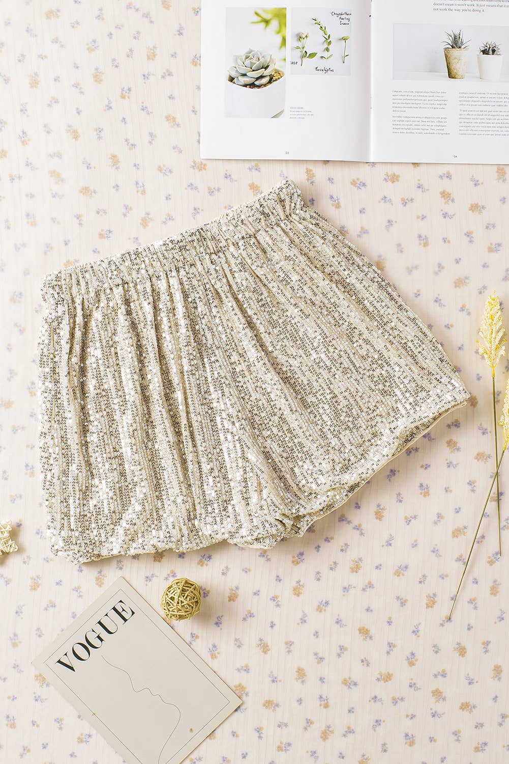 Sequin High Waist Casual Shorts