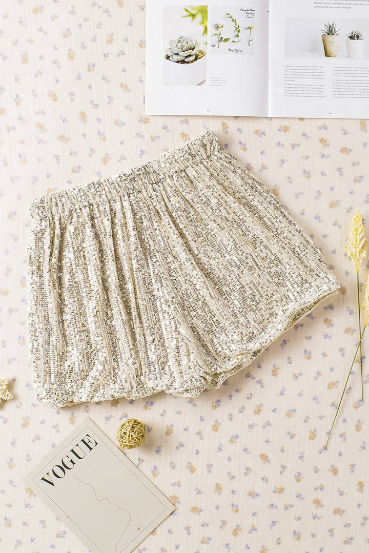 Sequin High Waist Casual Shorts