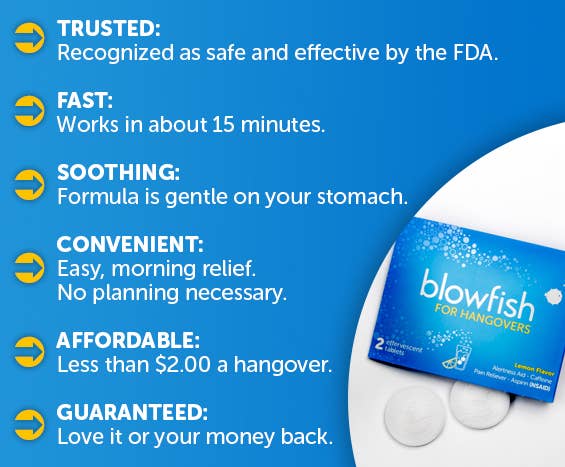 Blowfish for Hangovers single use package