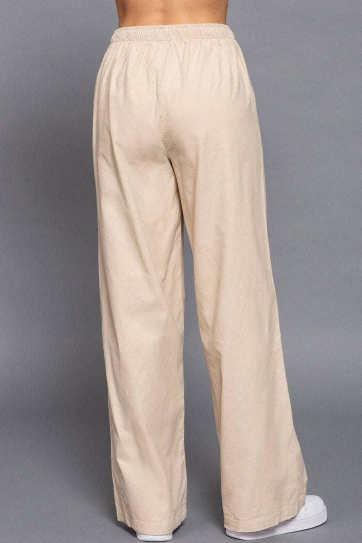 Elastic Waist Corduroy Long Pants