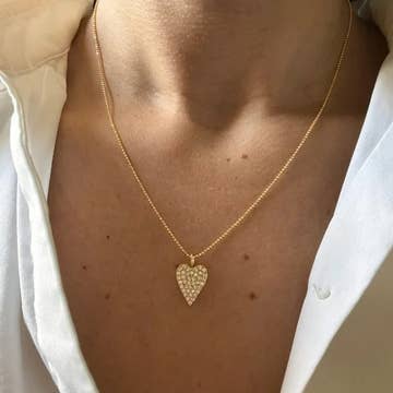 Camelia Heart Necklace IN GOLD