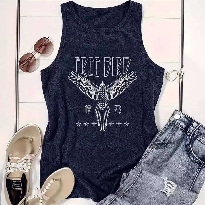 Free Bird & Rock graphic tank top