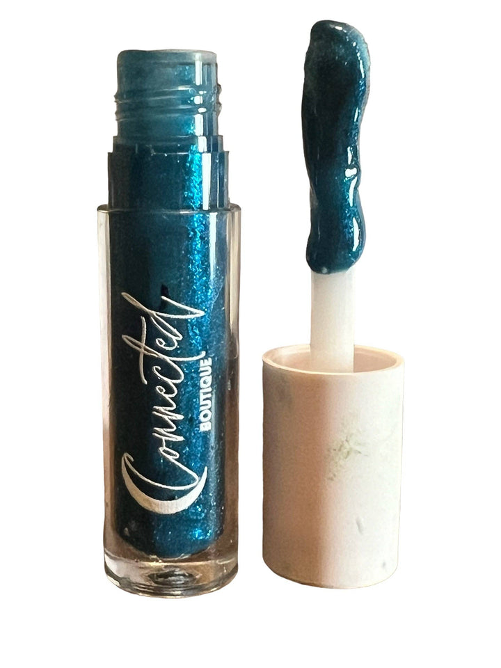 Turquoise Duochrome Lip Gloss with vanilla scent