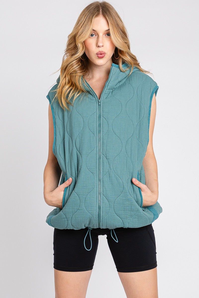 QUILTED PUFFER COTTON VEST