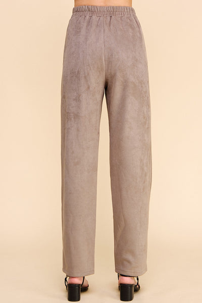 Soft Microsuede Pants with Seam Detailing