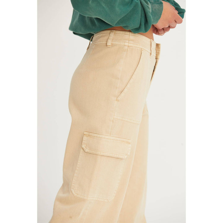 HIGH WAIST WIDE LEG CARGO PANTS