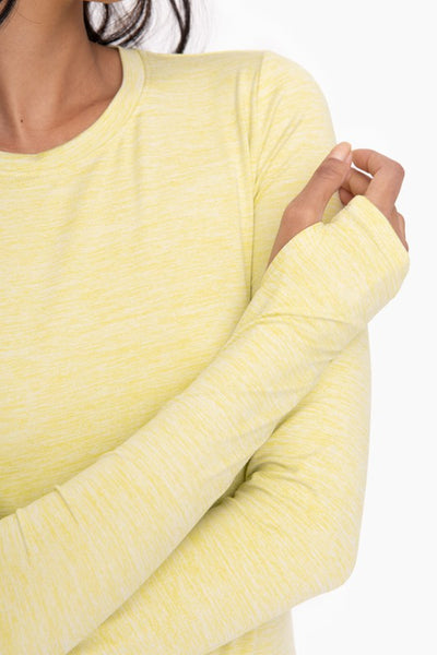 MONO B Active Long Sleeve Pullover with Thumb Holes