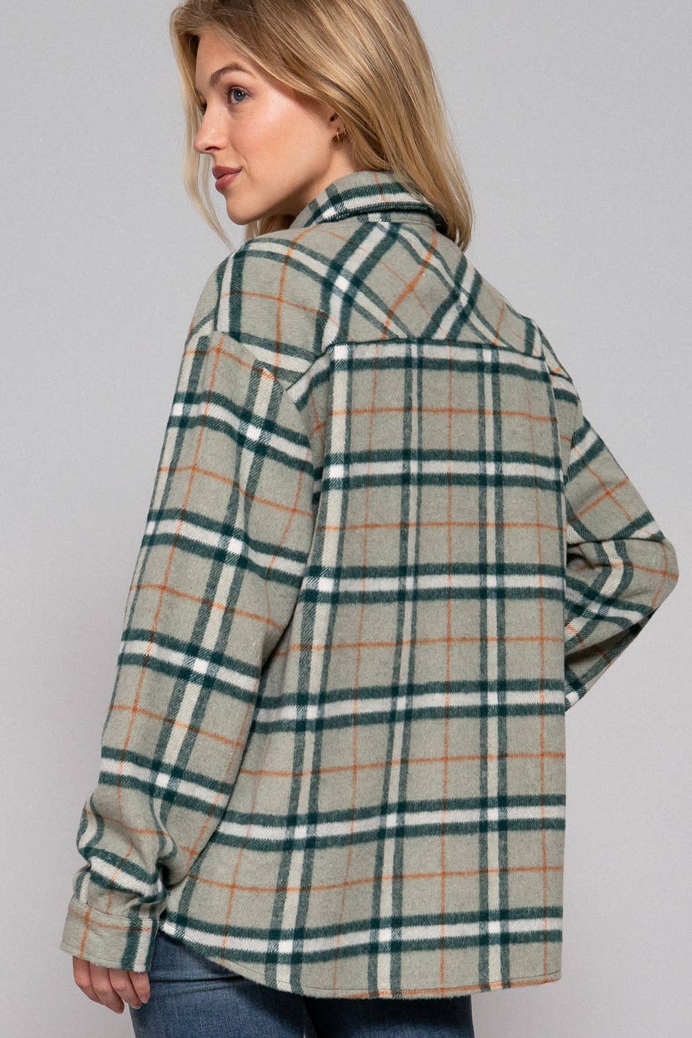 Wool Blend Plaid Shacket