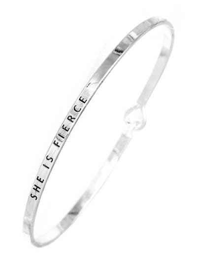 SHE IS FIERCE Message Bangle