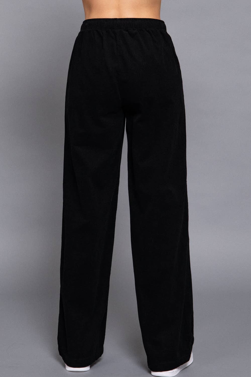 Elastic Waist Corduroy Long Pants