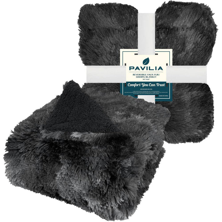 Faux Fur Sherpa Throw Blanket