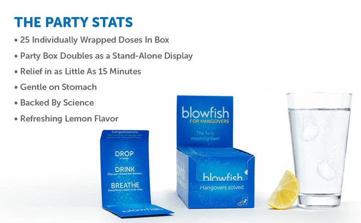 Blowfish for Hangovers single use package