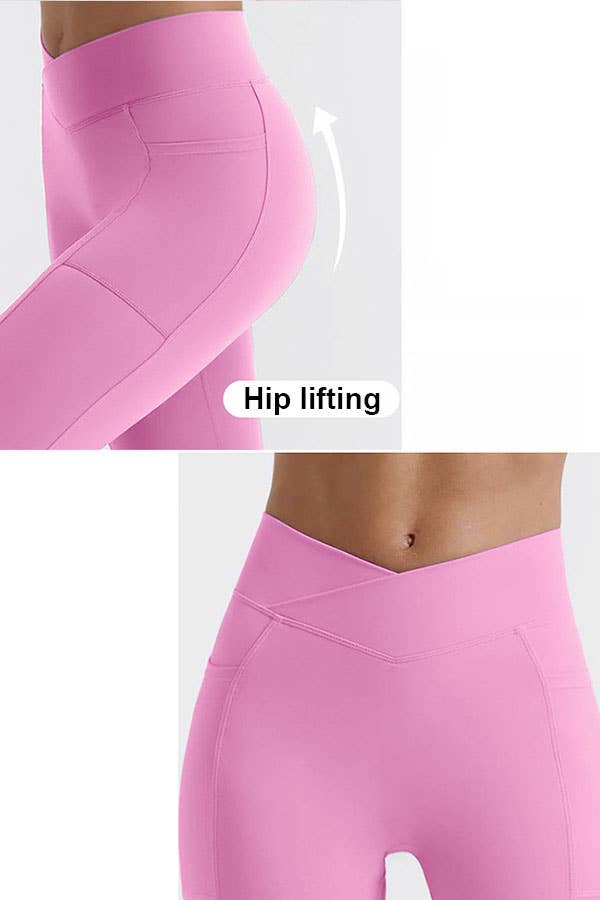 Active wear cross waist band yoga pants