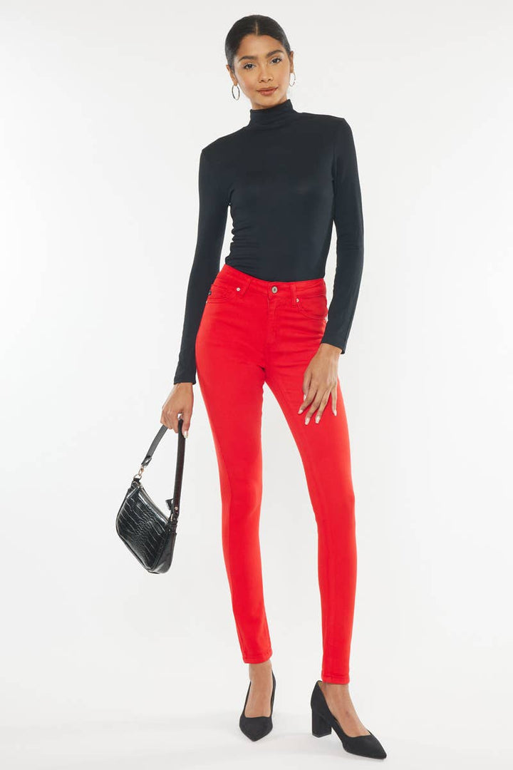 Kancan high rise skinny in red