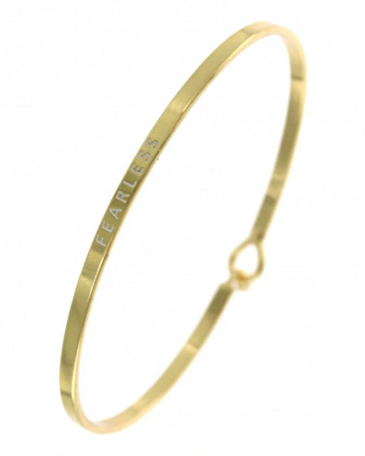 FEARLESS Message Brass Bangle