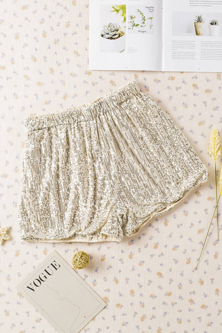 Sequin High Waist Casual Shorts