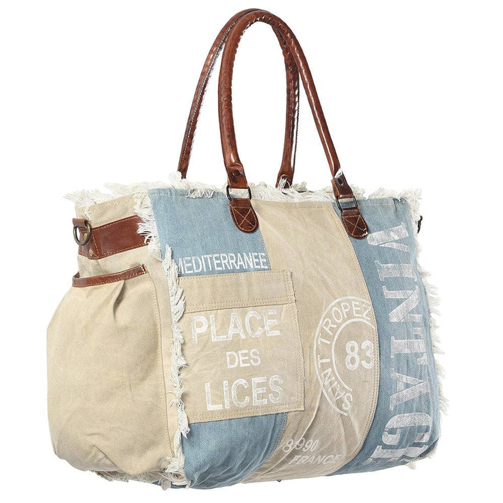 Vintage Upcycled Canvas Ladies Bag