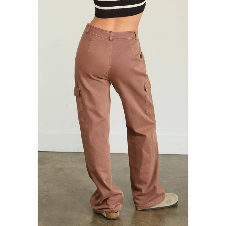 HIGH WAIST WIDE LEG CARGO PANTS