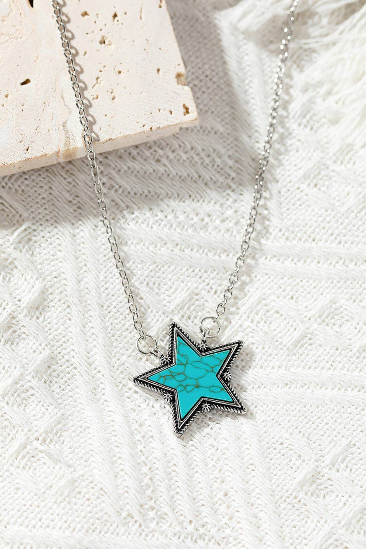 Green Turquoise Star Pendant Necklace