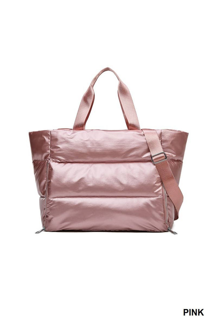 Puffy Duffle Tote Bag w/ shoulder strap