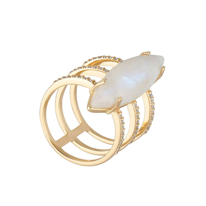 Moonstone Marquis Ring 14k vermeil