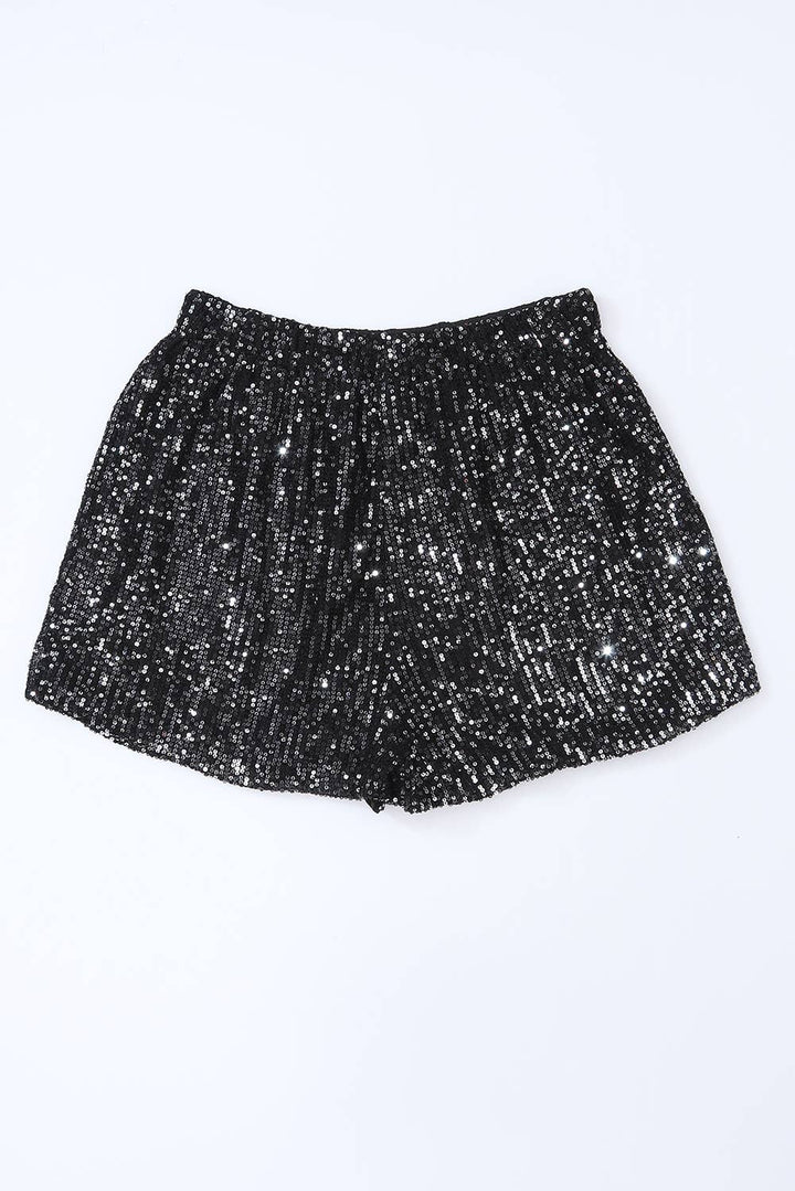 Sequin High Waist Casual Shorts