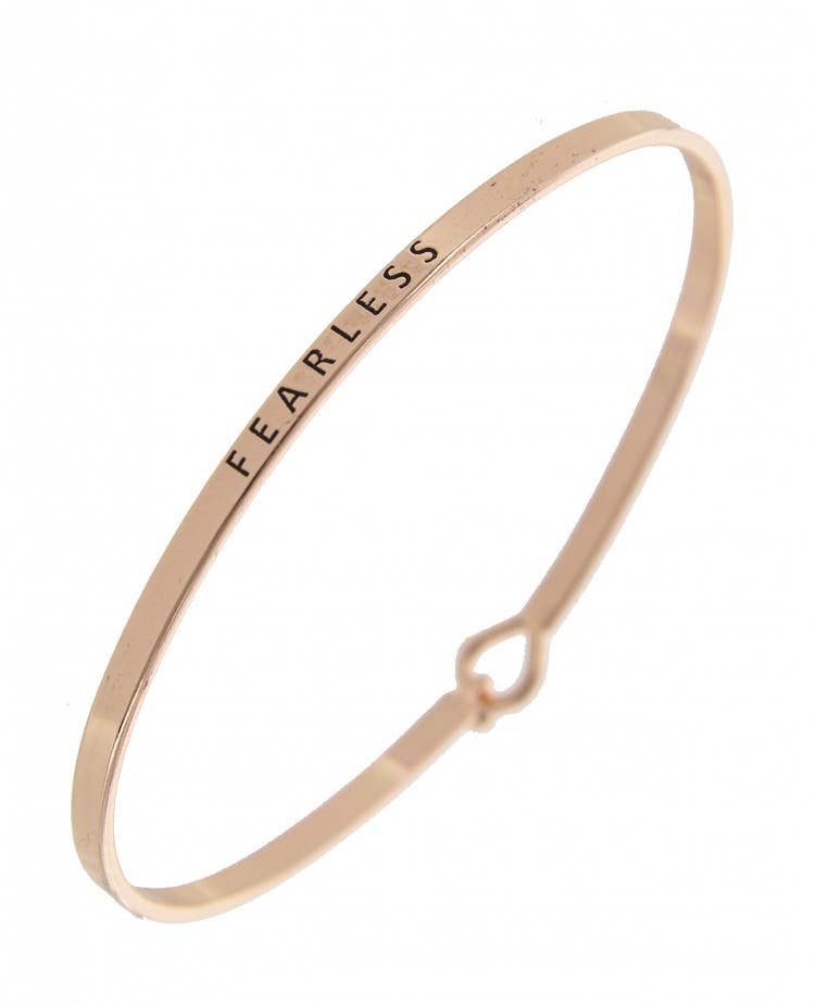 FEARLESS Message Brass Bangle