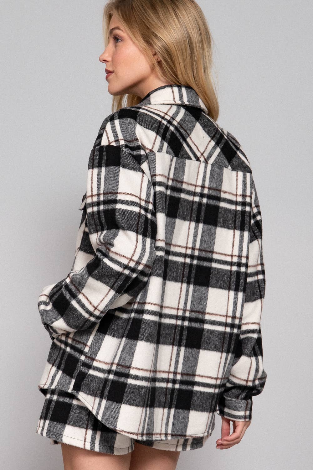 Wool Blend Plaid Shacket