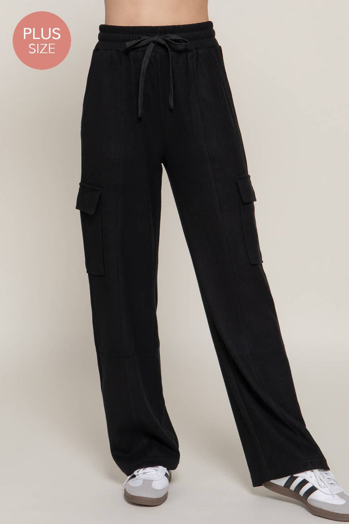 CURVY Side Pocket Knit Corduroy Pant