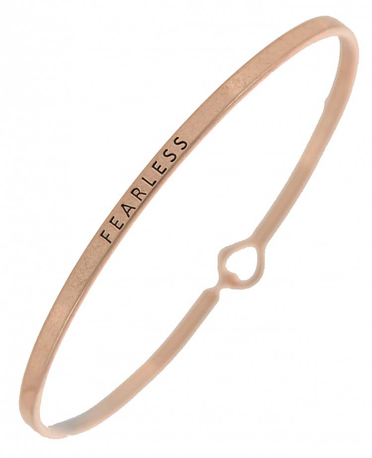 FEARLESS Message Brass Bangle