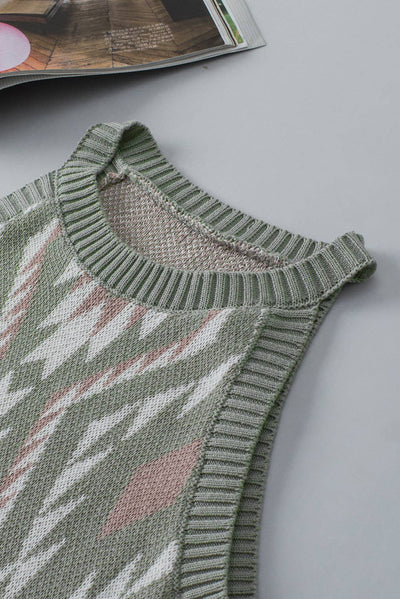 Tribal Aztec Pattern Knit Sweater Tank