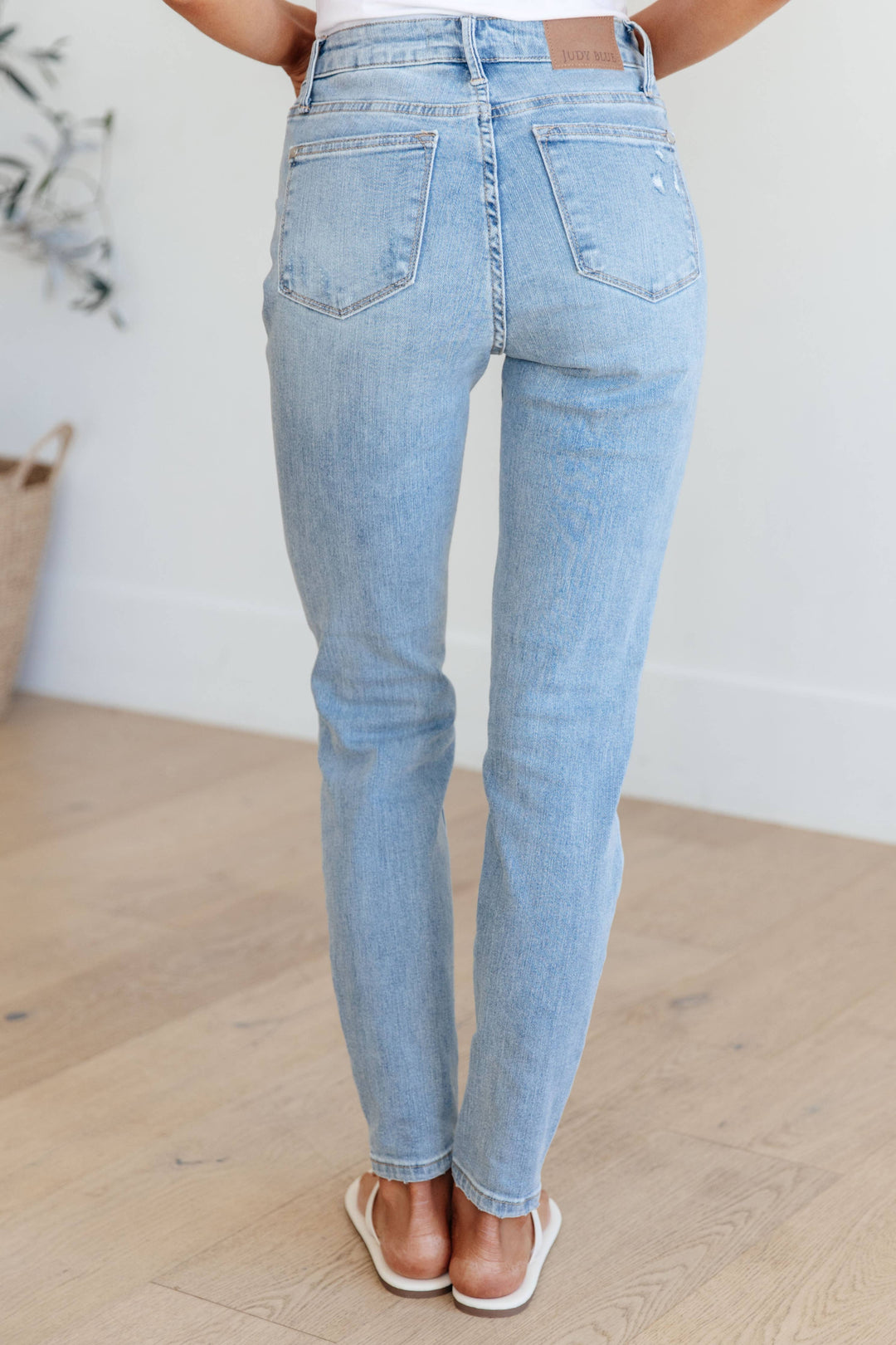 Judy Blue Mid Rise Contr Top Skinny Jeans