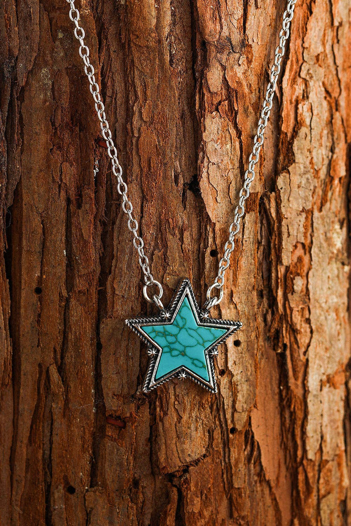 Green Turquoise Star Pendant Necklace