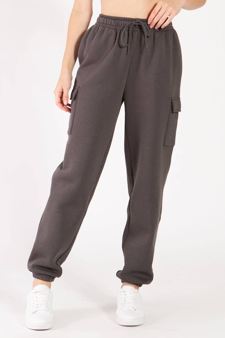 Oversize boyfriend fleece cargo jogger pants