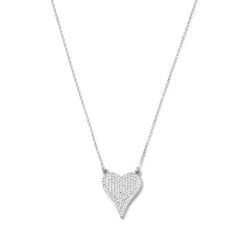 Pave Heart Necklace SILVER
