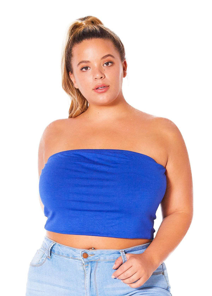 Plus Size Women's Cropped Tube Top