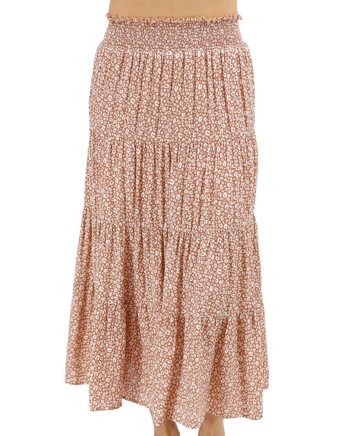 Go-To Tiered Skirt in Neutral Mini Cheetah