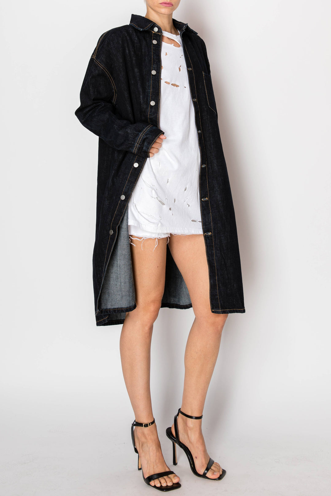 ARTEMIS BACK TIE SLIT DENIM JACKET