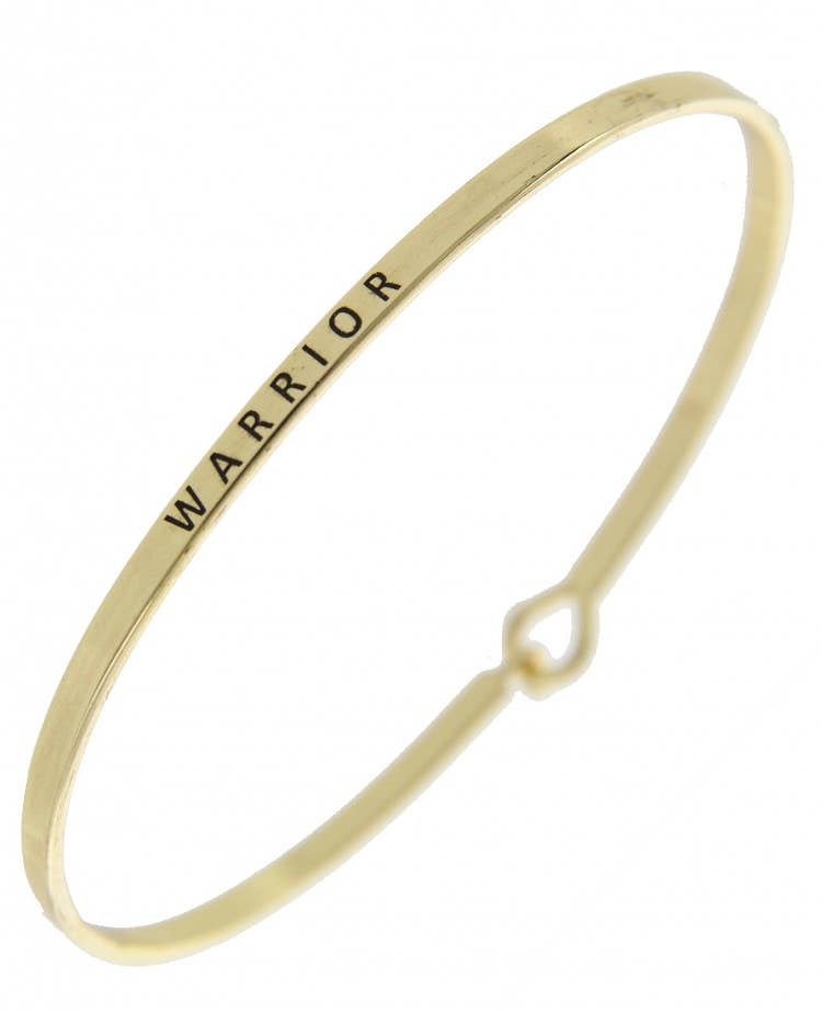 WARRIOR Message Brass Bangle