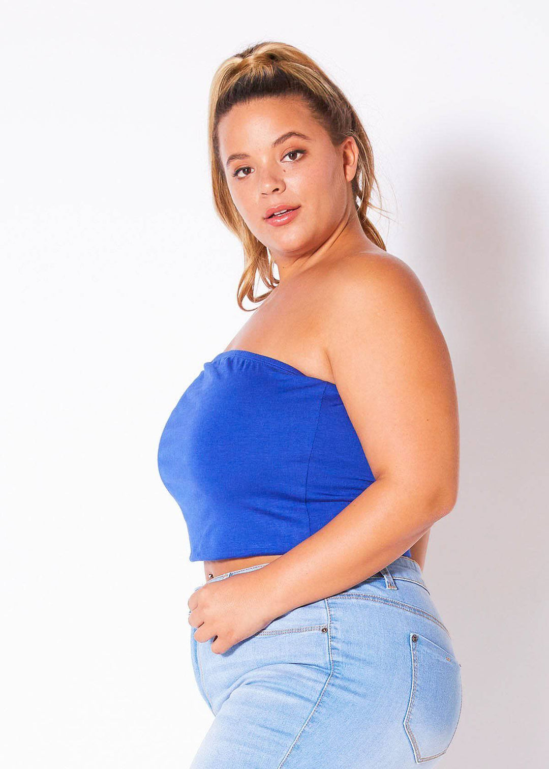 Plus Size Women's Cropped Tube Top