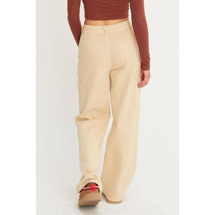 HIGH WAIST WIDE LEG CARGO PANTS