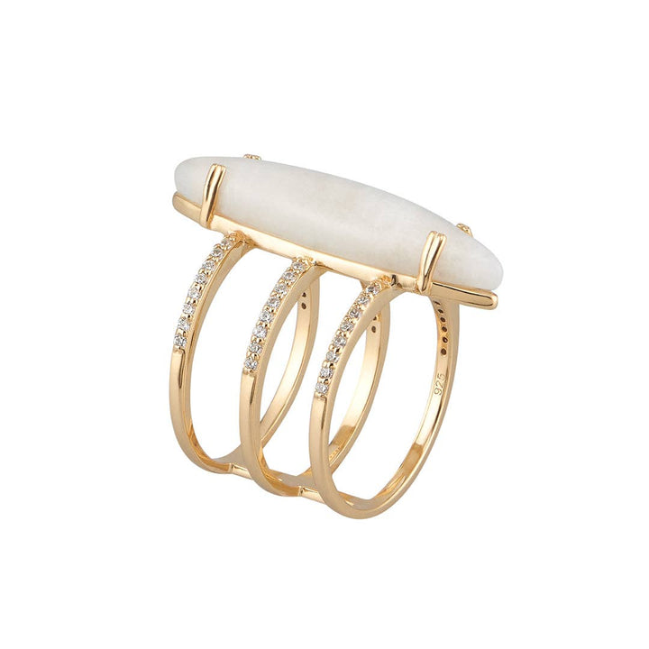 Moonstone Marquis Ring 14k vermeil