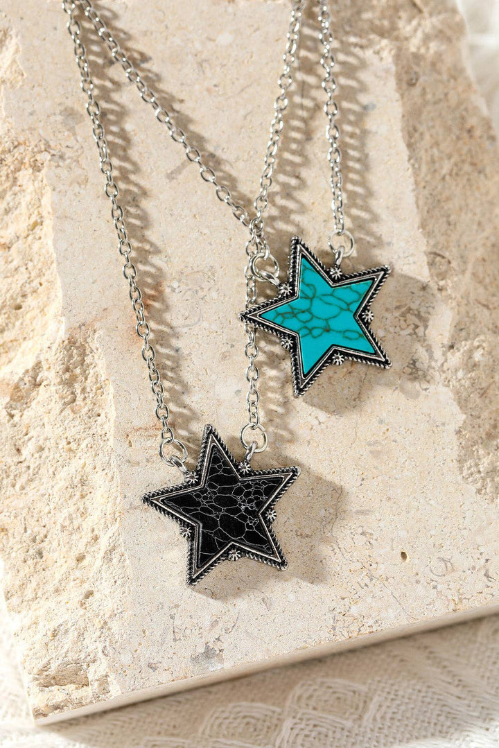 Green Turquoise Star Pendant Necklace