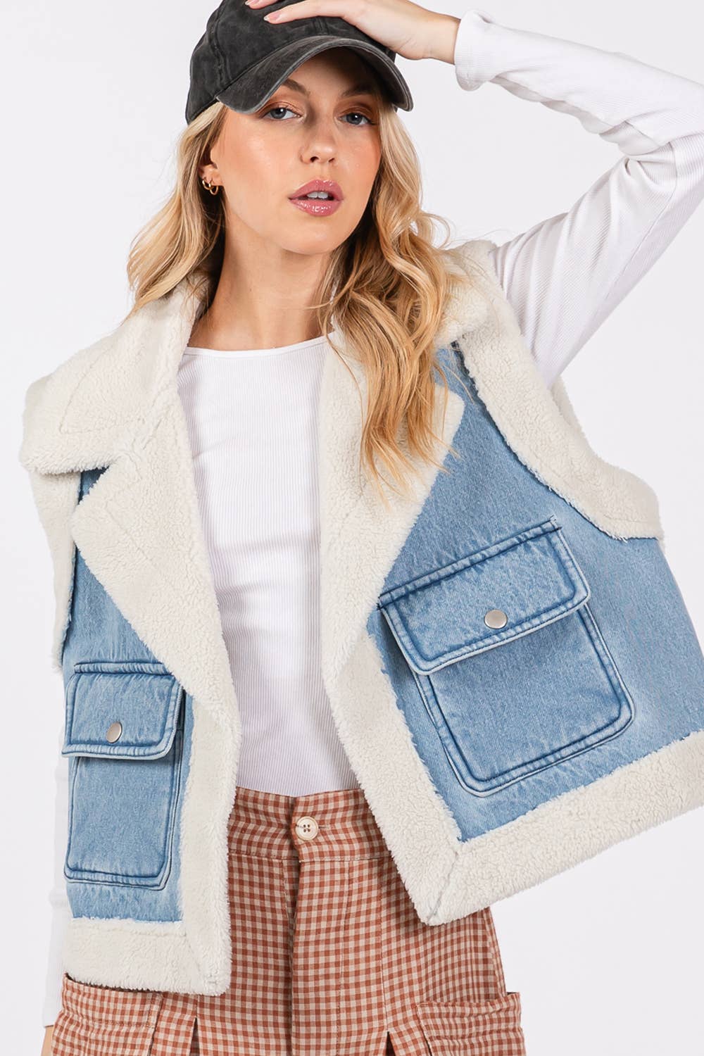 STONE WASHED SHERPA VEST